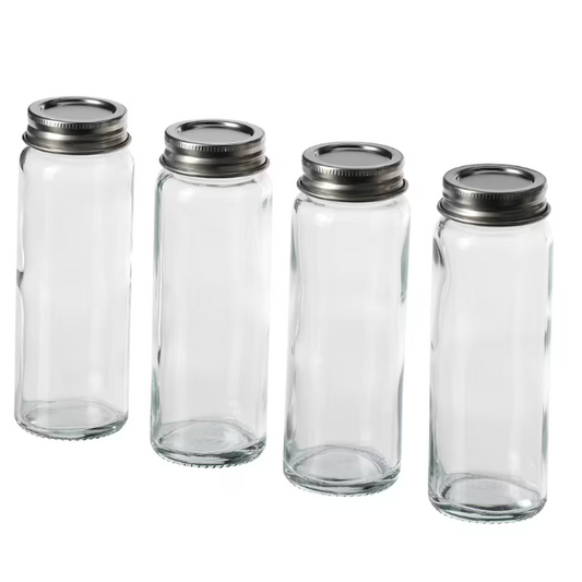 IKEA Spice jar, clear glass/stainless steel, 10 cl