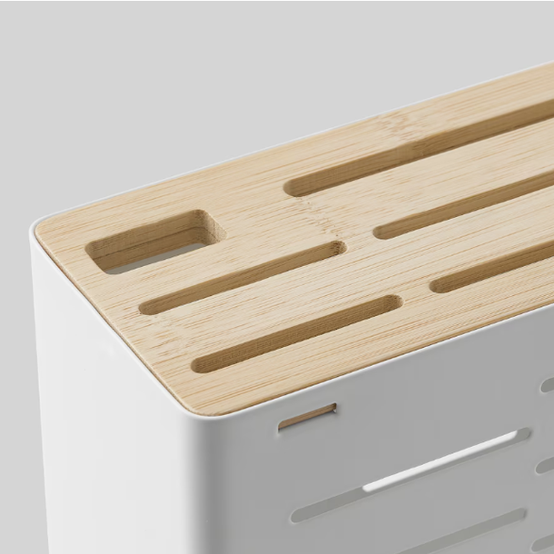 Knife holder, bamboo/white, 23 cm