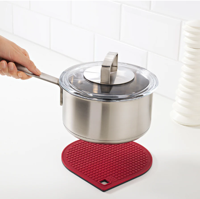 IKEA Pot stand, magnetic, red/dark grey
