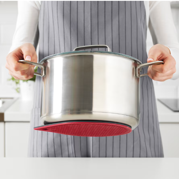 IKEA Pot stand, magnetic, red/dark grey