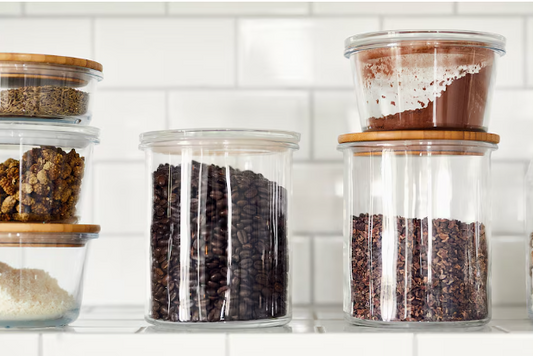 IKEA 365+ Jar with lid, glass/bamboo, 1.7 l