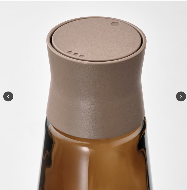 IKEA HALVTOM Salt and pepper shakers, glass/brown, 12 cm
