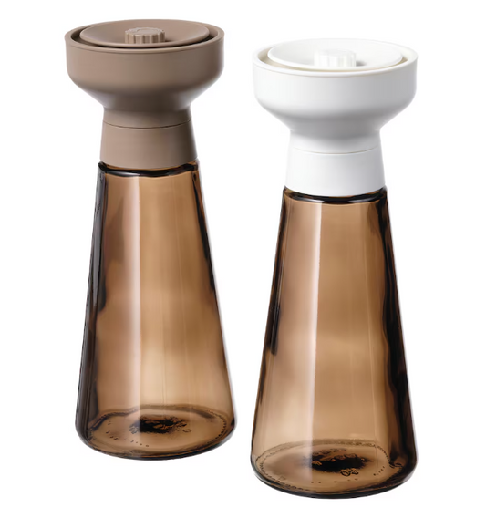 IKEA HALVTOM Spice mill, glass/brown, 19 cm