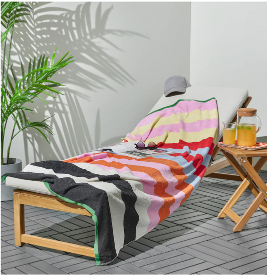 ROSENOXALIS Beach towel, multicolour/striped, 100x180 cm