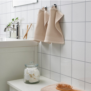 Washcloth, light grey/beige, 30x30 cm