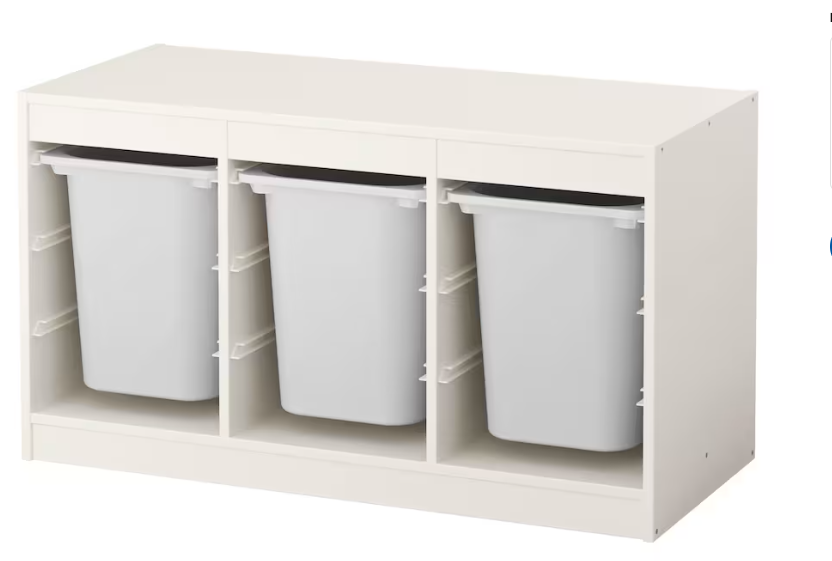 Storage combination with boxes, white/white, 99x44x56 cm