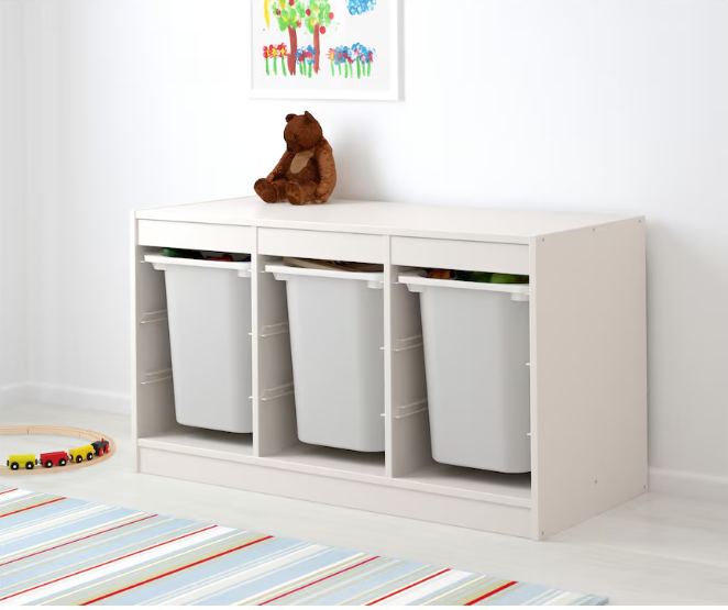 Storage combination with boxes, white/white, 99x44x56 cm