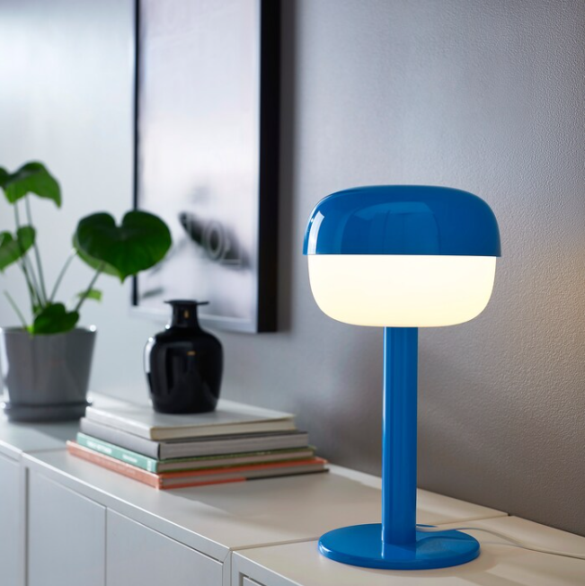 IKEA Table lamp, blue, 36 cm
