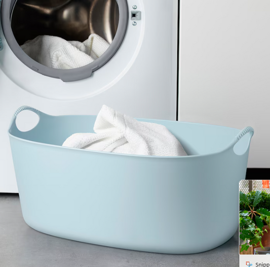 IKEA TORKIS Flexi laundry basket, in-/outdoor, pale blue, 35 l