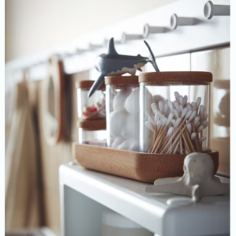 IKEA Jar with lid and tray, set of 5, glass cork