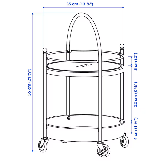 IKEA Trolley, black, 55x35 cm