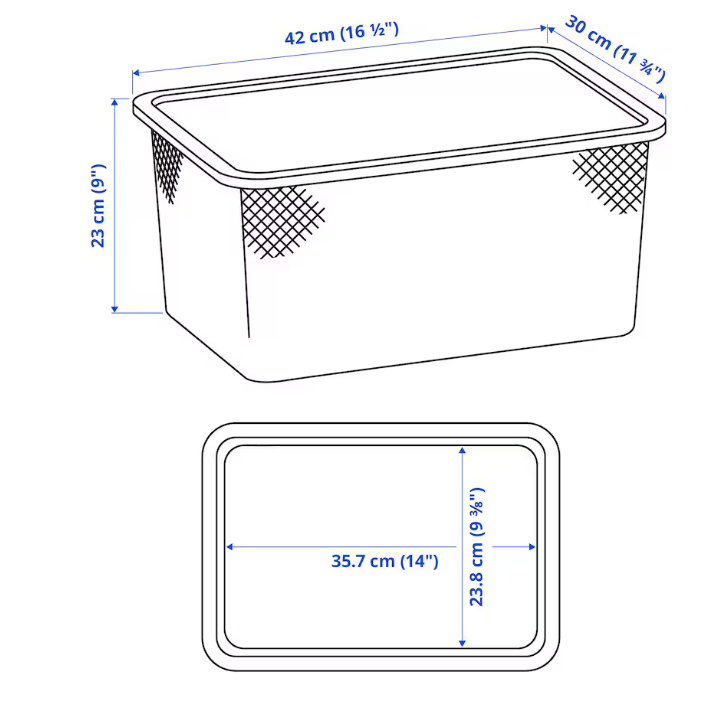 TROFAST Mesh storage box, dark grey, 42x30x23 cm