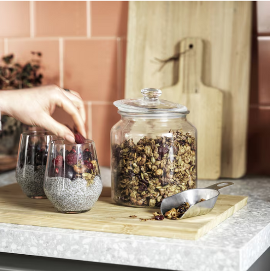 IKEA Jar with lid, clear glass, 1.9 Liter