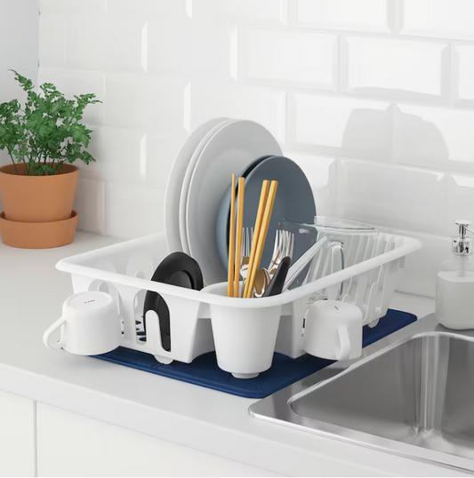FLUNDRA Dish drainer, white