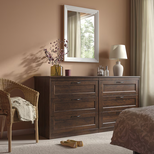 SONGESAND Chest of 6 drawers, brown, 161x81 cm