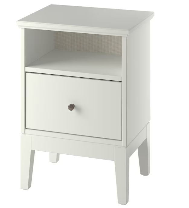 IDANÄS Bedside table, white, 47x40 cm