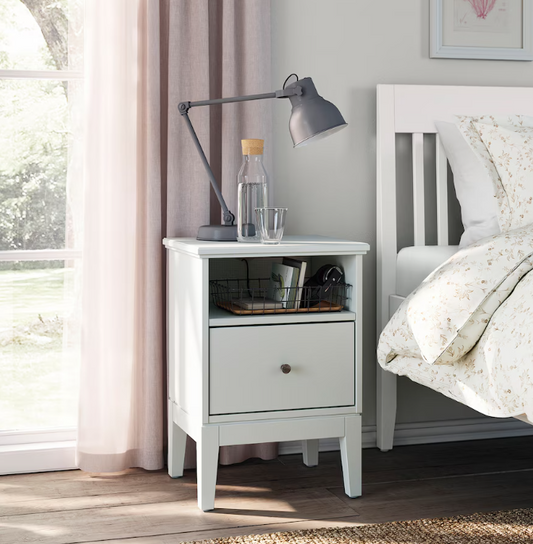 IDANÄS Bedside table, white, 47x40 cm