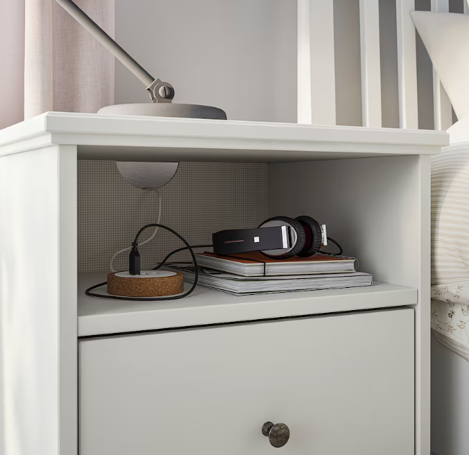 IDANÄS Bedside table, white, 47x40 cm