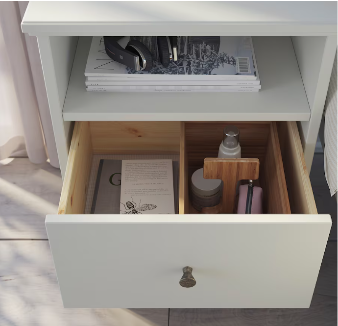 IDANÄS Bedside table, white, 47x40 cm