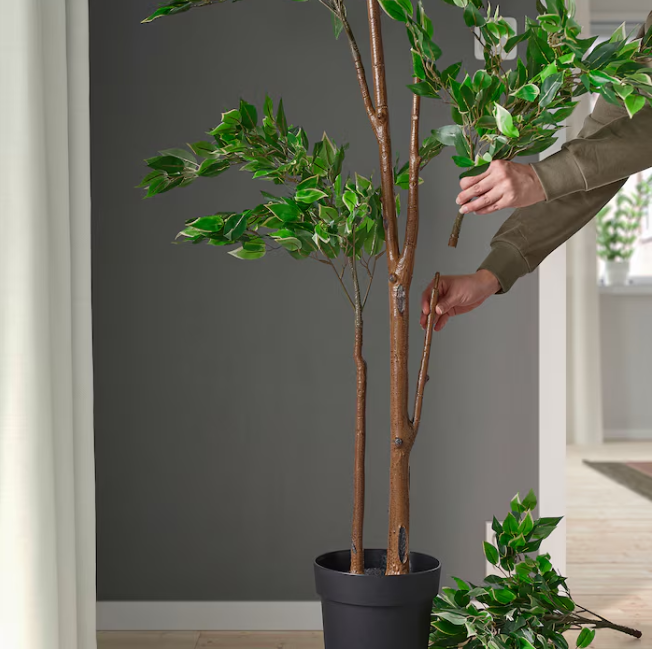 Artificial potted plant, in/outdoor Weeping fig, 21 cm