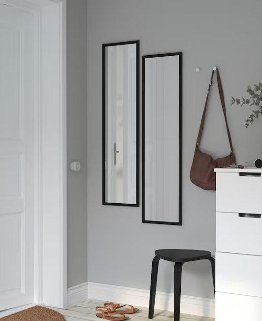 LILJETRÄD Mirror, black, 30x115 cm