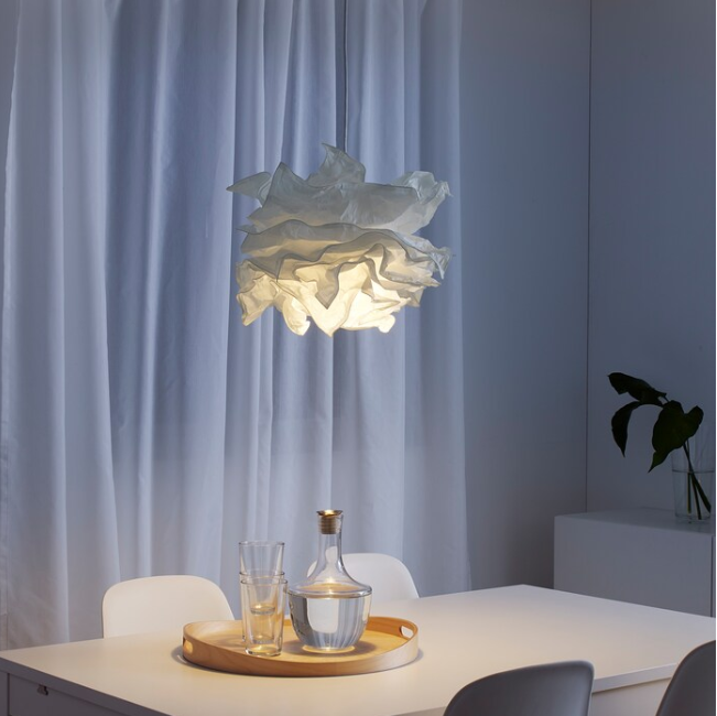 IKEA KRUSNING Pendant lamp shade, white, 43 cm