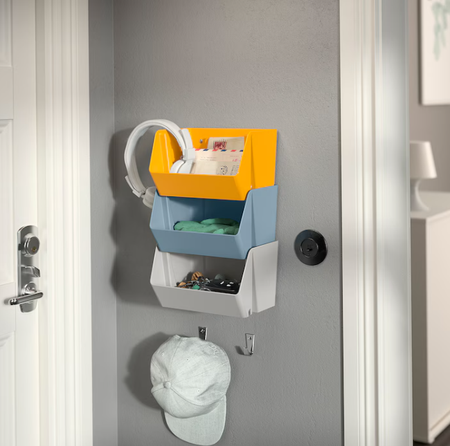 IKEA FODERTRÅG Organiser for desk/wall, light grey, 25x18x15 cm