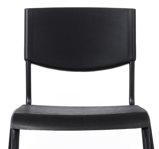 IKEA STIG Bar stool with backrest, black/black, 74 cm