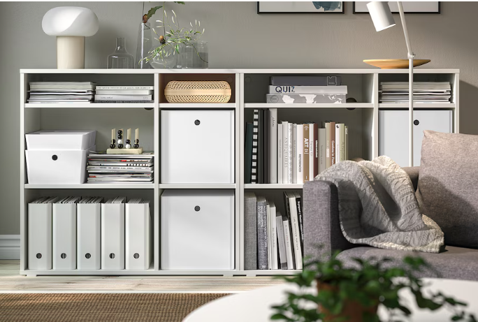 KUGGIS Storage box with lid, white, 32x32x32 cm