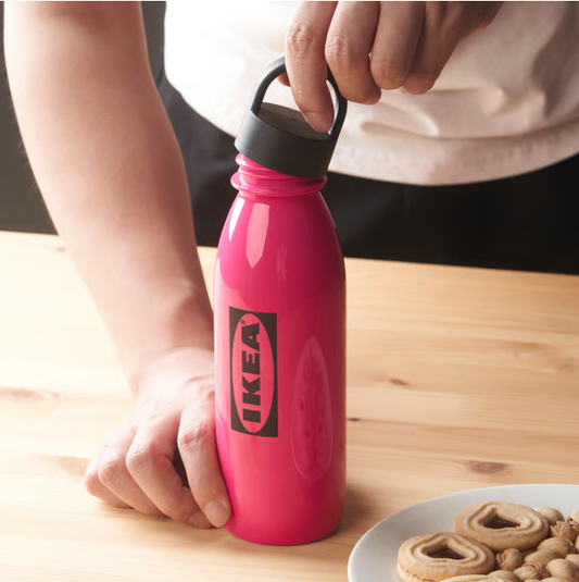IKEA AURTIENDE Water bottle, pink, 0.5 l
