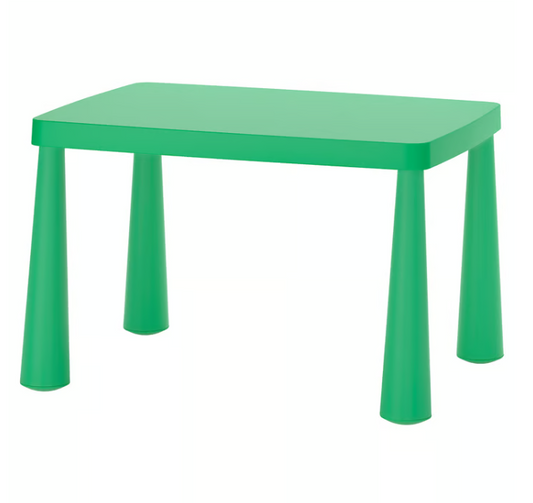IKEA MAMMUT Children's table, in/outdoor/bright green, 77x55 cm