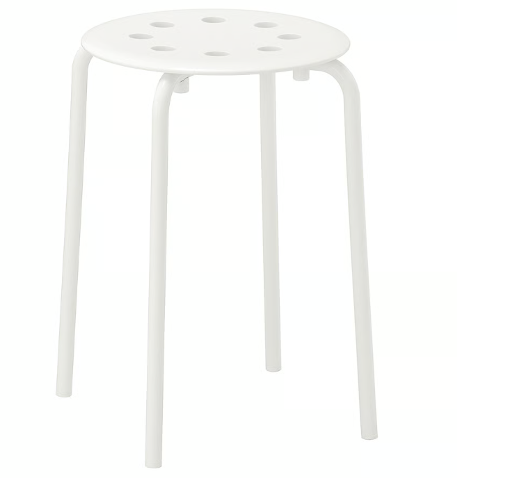 IKEA MARIUS Stool, white, 45 cm