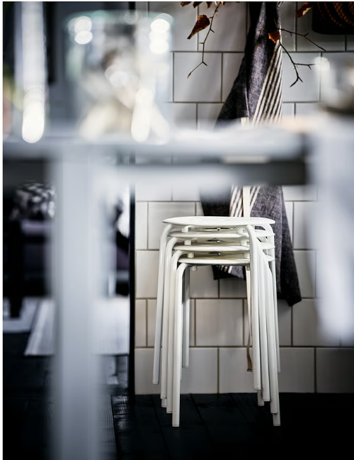 IKEA MARIUS Stool, white, 45 cm