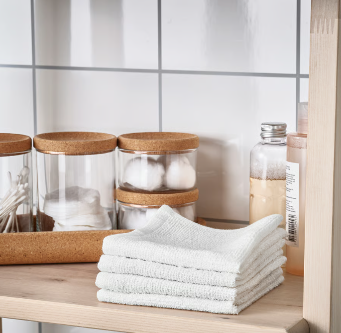 IKEA LUDDVIAL Washcloth, white, 25x25 cm