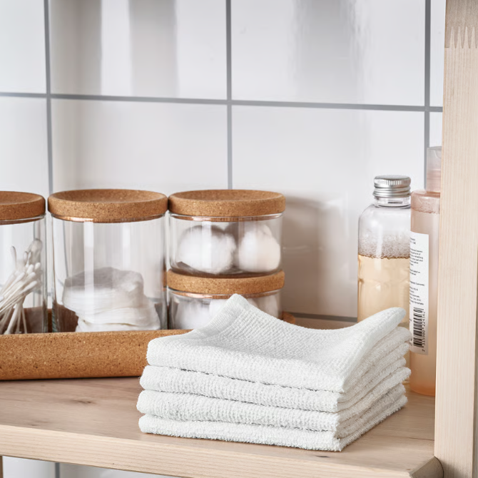 IKEA LUDDVIAL Washcloth, white, 25x25 cm