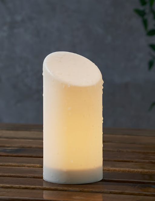 IKEA ÄDELLÖVSKOG LED block candle, white/in/outdoor, 16 cm