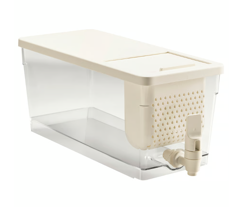 IKEA KLIPPKAKTUS Container w tap disp for fridge, transparent, 4.5 l