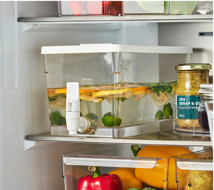 IKEA KLIPPKAKTUS Container w tap disp for fridge, transparent, 4.5 l