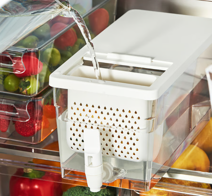 IKEA KLIPPKAKTUS Container w tap disp for fridge, transparent, 4.5 l