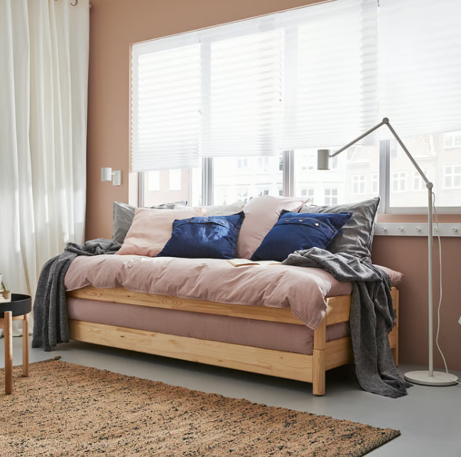 IKEA UTÅKER Stackable bed with 2 mattresses, pine/Åfjäll firm, 80x200 cm