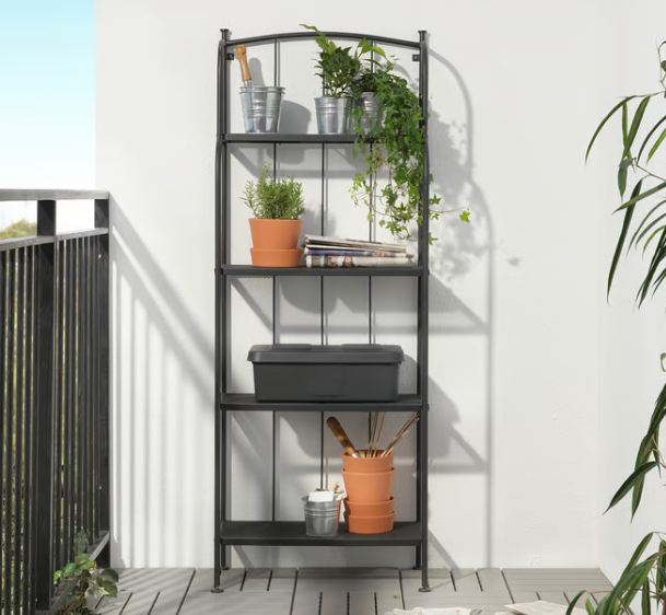 IKEA LÄCKÖ Shelving unit, outdoor, grey, 61x160 cm