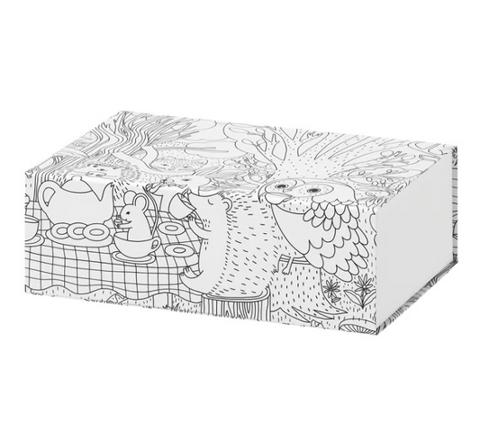 IKEA SKOGSDUVA Box, patterned/multicolour, 25x17x8.5 cm