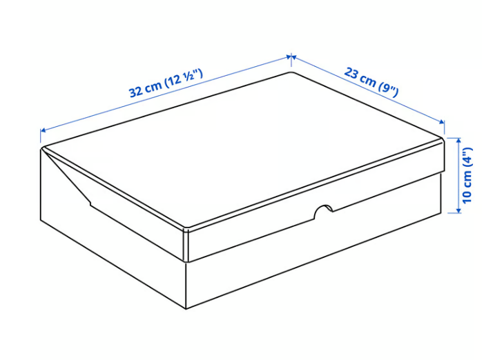 IKEA VATTENTRÅG Box with lid, 32x23x10 cm