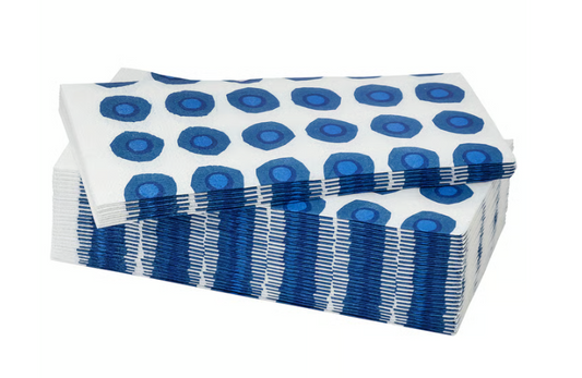IKEA PILLERSTARR Paper napkin, patterned/blue, 38x38 cm