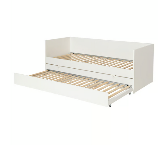 IKEA VIHALS Day-bed frame with trundle bed, white, 80x200 cm