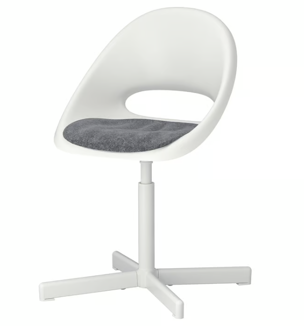IKEA PYNTEN Children's seat pad for desk chair, dark grey, 33x32 cm
