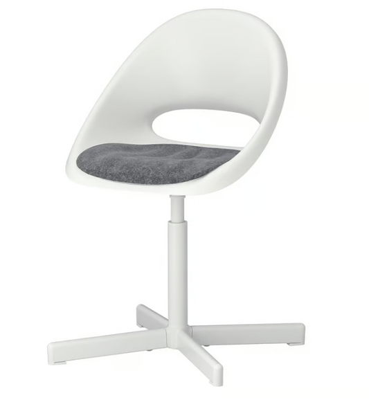 IKEA PYNTEN Children's seat pad for desk chair, dark grey, 33x32 cm