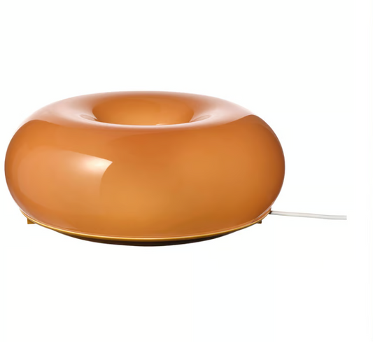 IKEA VARMBLIXT LED table/wall lamp, orange glass/round, 30 cm