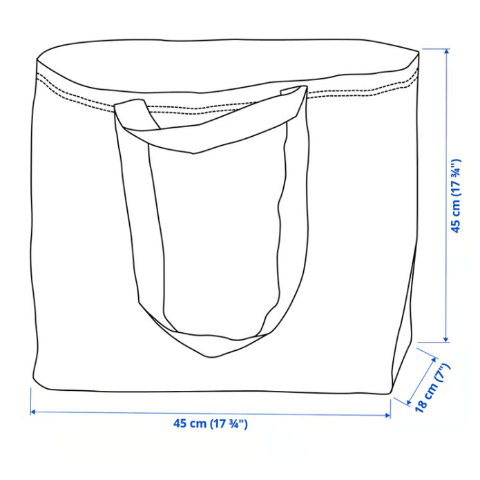 IKEA FRAKTA Carrier bag, medium, blue, 45x18x45 cm/36 l