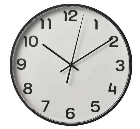 IKEA PLUTTIS Wall clock, black, 28 cm